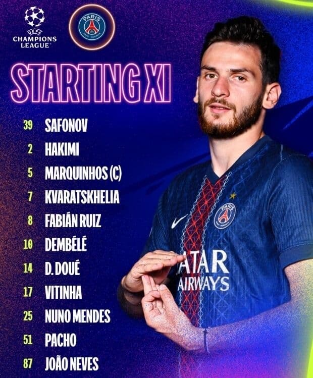 이강인 벤치 출발, PSG 챔피언스리그 결승전 선발라인업 공개