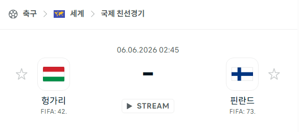 헝가리 vs 핀란드 국가대표 친선경기 6월 6일 경기 분석 및 승부 예측