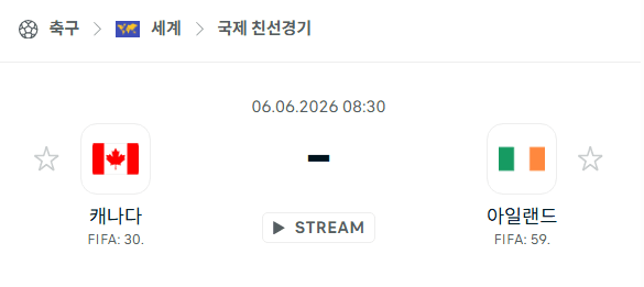 캐나다 vs 아일랜드 국가대표 친선경기 분석 - 6월 6일 경기 예측
