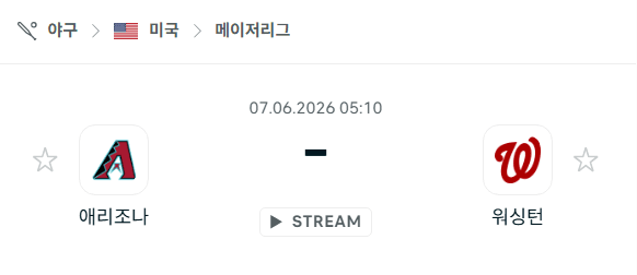 애리조나 다이아몬드백스 vs 워싱턴 내셔널스 MLB 경기 분석 및 승리 예측