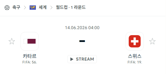 2026 월드컵 카타르 vs 스위스 경기 분석 및 승부 예측