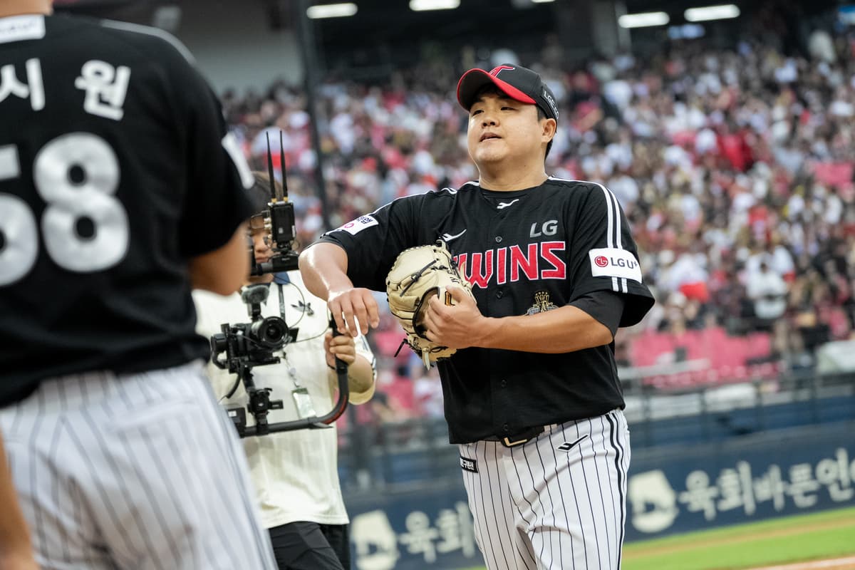 장현식, 선발투수 신고식 성공…4.2이닝 2실점 '149㎞ 구속'